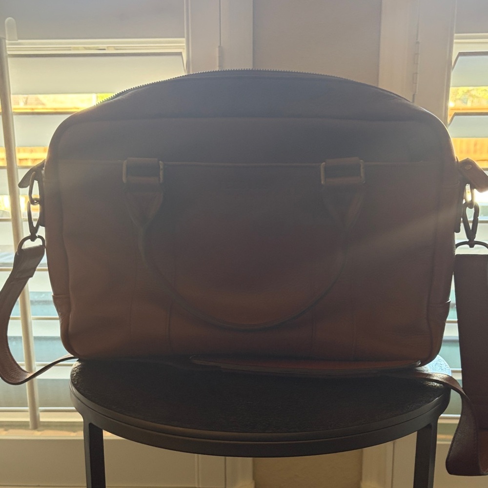 Tecovas Dark Brown Leather Briefcase